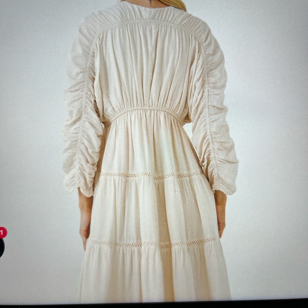 Free the Roses Cream Tiered Ruffled Midi Dress - Picture 2 of 6